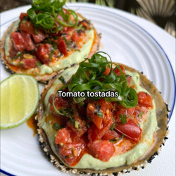 Sesame Crusted Tostadas With Marinated Tomatoes