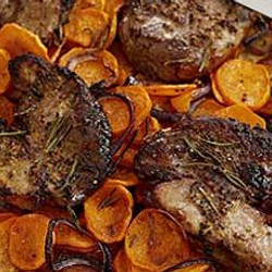 Lamb Steaks With Rosemary Sweet Potatoes