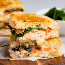 Turkey Melt With Cheddar, Spinach, And Bacon