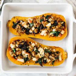 Apple Sausage Stuffed Butternut Squash