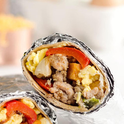 Light &amp; Spicy Turkey Sausage Breakfast Burritos