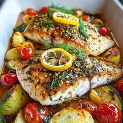 Sheet Pan Roasted White Fish with Mustard-Herb Glaze