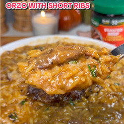 One-pan Creamy French Onion Orzo With Braised Short Ribs