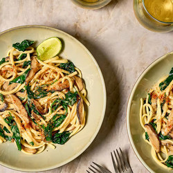 Linguine With Miso Butter, Shiitake Mushrooms And Spinach