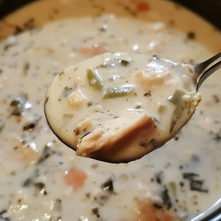 Creamy Poblano Chicken Rellenos Soup
