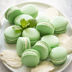 Mint French Macarons With Minty White Chocolate Ganache Filling