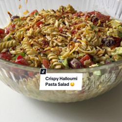 Crispy Halloumi Pasta Salad