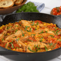 Creamy Chicken Corn And Tomato Skillet