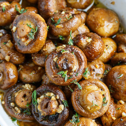 Roasted Mushrooms In A Browned Butter, Garlic And Thyme Sauce