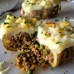 Shepherd's Pie Stuffed Potatoes