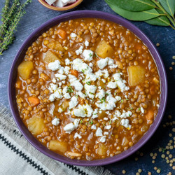 Lentil Potato Soup With Feta