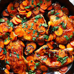 Honey-habanero Pork Chops With Carrots
