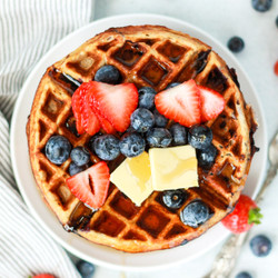 Buttermilk Blueberry Protein Waffles
