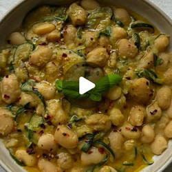 Braised Courgette Butter Beans