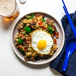 Hatch Green Chile Cheeseburger Fried Rice