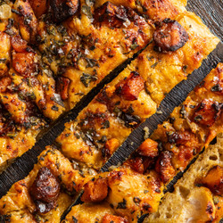 Butternut Squash And Marmite Focaccia With Sage And Parmesan Crunch