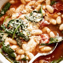 10-minute Parmesan White Bean Soup With Spinach
