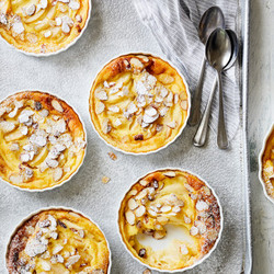 Baked Ginger Custard And Pear Puddings