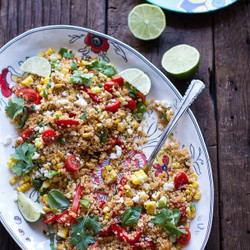 Summer Grilled Mexican Street Corn Quinoa Salad.