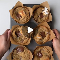 Chocolate Chip S’mores Cookie Cups