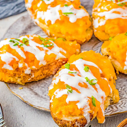 Buffalo Chicken Stuffed Potatoes