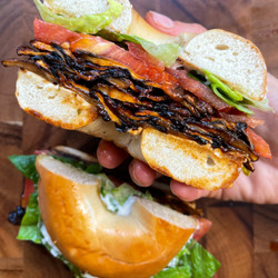 Smoky Maple Mushroom Bagel