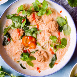Thai Inspired Chicken Meatball Soup