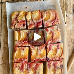 Upside Down Plum, Peach And Cherry Tray Cake