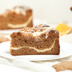 Gingerbread Coffee Cake With Eggnog Cream Cheese