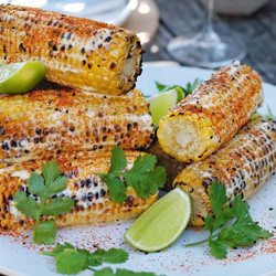 Grilled Corn With Togarashi, Lime And Coriander