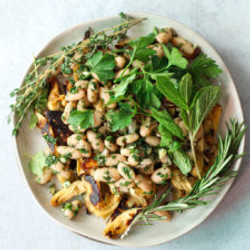 Roasted Artichoke And Marinated White Bean Salad