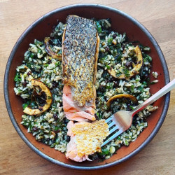 Crispy Salmon With Bedazzle Rice