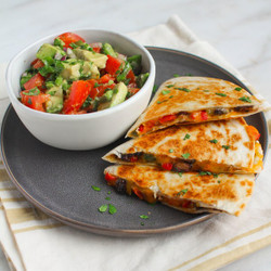 Black Bean &amp; Veggie Quesadillas With Tomato &amp; Avocado Salsa
