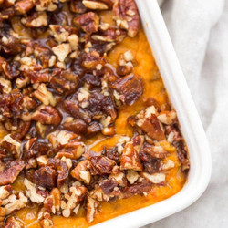 Whole30 Sweet Potato Casserole With Pecan-date Topping (paleo)