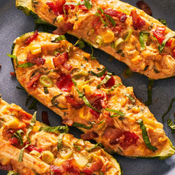 Chicken Chowder Stuffed Zucchini