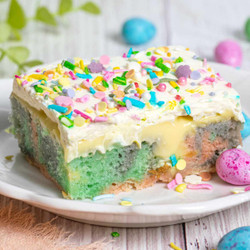 Easter Poke Cake With Vanilla Pudding