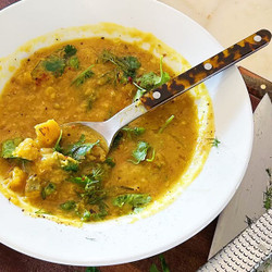 Squash Soup With Lentils And Herbs