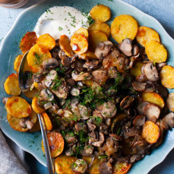 Crispy Potatoes With Mushrooms