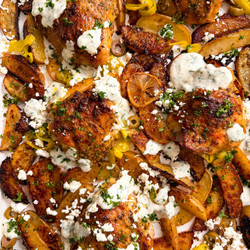 Greek Chicken And Potato Sheet Pan Bake