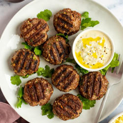 Grilled Moroccan Meatballs With Yogurt Sauce