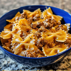 Creamy Beef and Bowtie Pasta