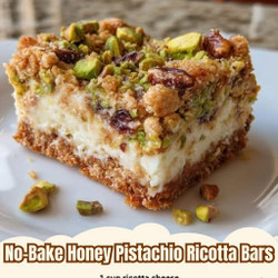 No-Bake Honey Pistachio Ricotta Bars