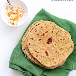 Broccoli Chickpea Stuffed Flatbread - Broccoli Paratha Yeast-free Recipe