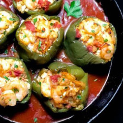 Stuffed Bell Peppers Crabs &amp; Shrimps