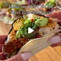 Sheet Pan Fish Tacos With High Protein Avocado Crema