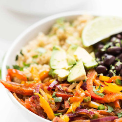 Black Bean Quinoa Fajita Bowls