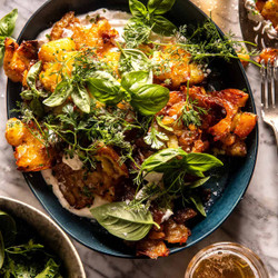 Sour Cream And Onion Smashed Potatoes