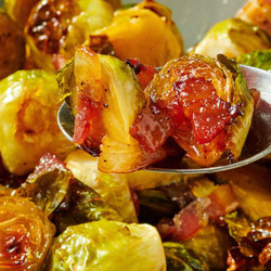 Maple Roasted Brussels Sprouts With Bacon