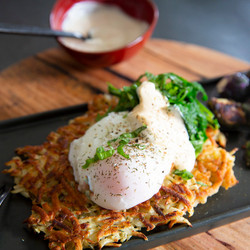 Parsnip Latkes With Poached Egg