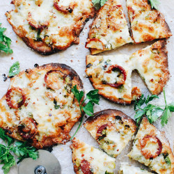 Mini Leek And Pepperoni Naan Pizzas